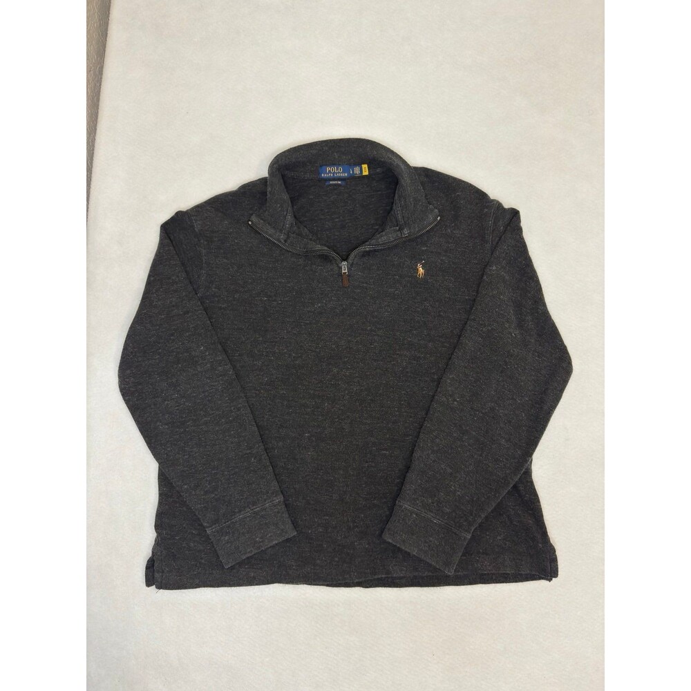 Polo Ralph Lauren Estate Rib Quarter Zip Pullover Charcoal Gray Men's L